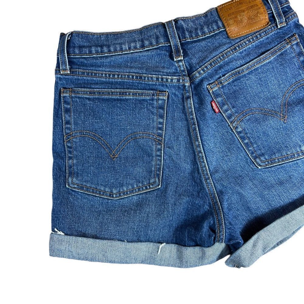 Levi’s 501 Blue Wedgie Cuffed Denim Shorts - Picture 3 of 8